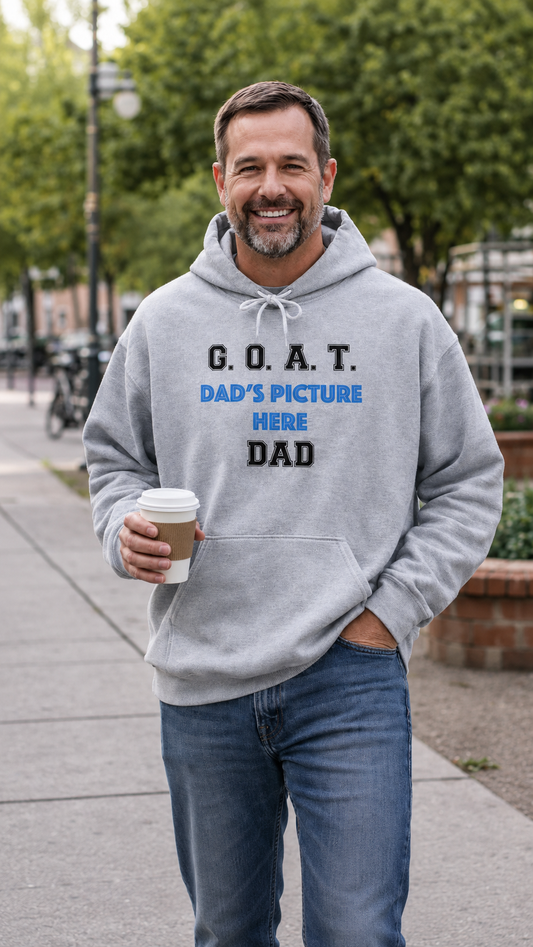 G.O.A.T. DAD Customizable Hoodie | Cozy Unisex Hooded Sweatshirt