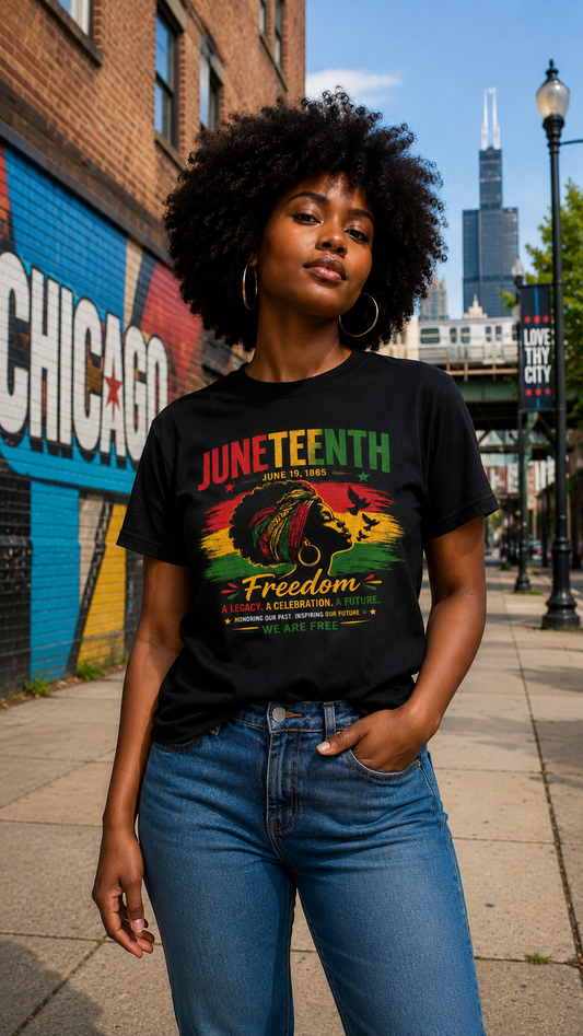 Juneteenth Freedom silhouette T-shirt | Juneteenth June 19 1865 celebration