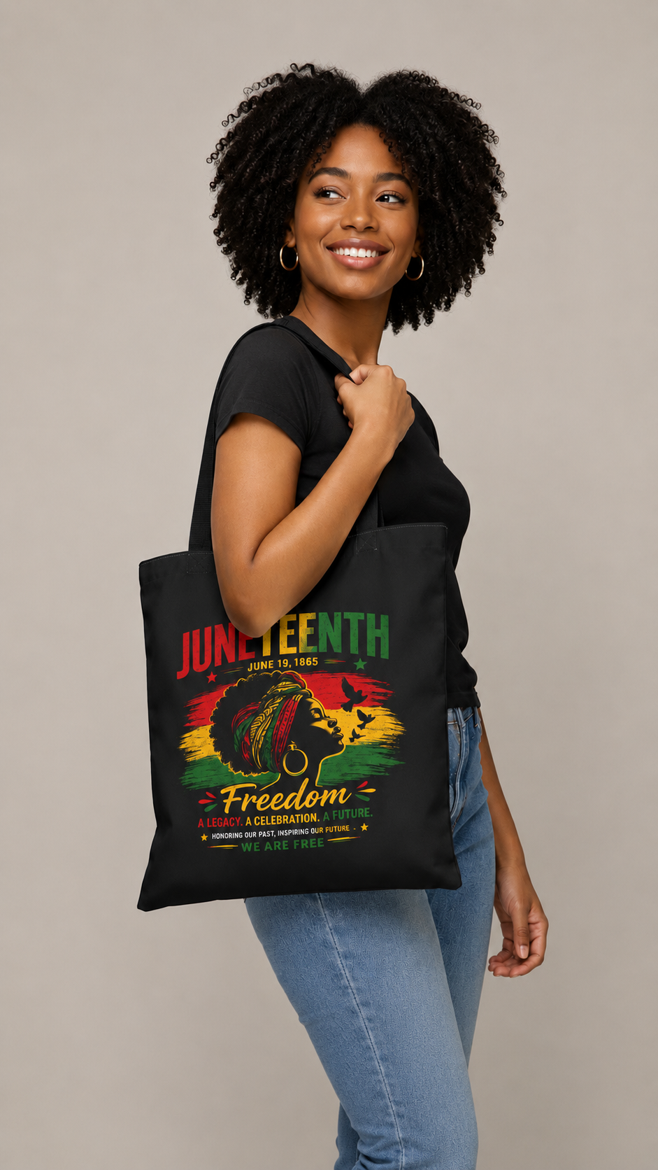 Juneteenth Freedom Tote Bag – Black History Celebration Grocery & Everyday Carry