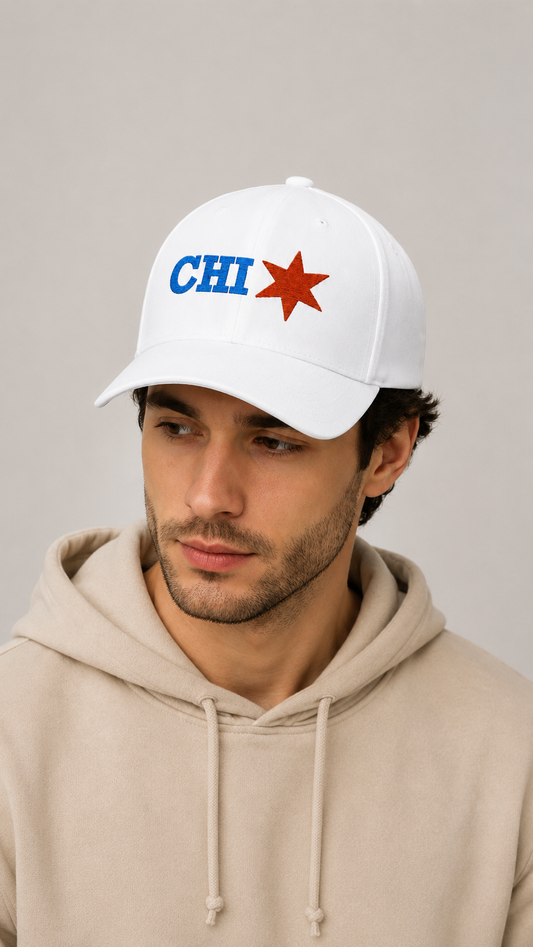 Chicago Cap, Stylish Embroidered Cap, Chic Hat, Custom Closure Cap, Gift for Him, Her, Fashion Accessory, Birthday Gift, Casual Wear