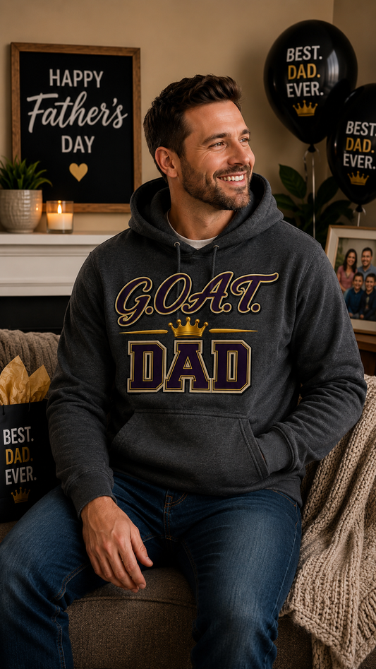 G.O.A.T. DAD Personalizable Hoodie | Cozy Unisex Hooded Sweatshirt