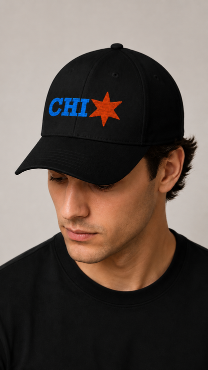 Chicago Cap, Stylish Embroidered Cap, Chic Hat, Custom Closure Cap, Gift for Him, Her, Fashion Accessory, Birthday Gift, Casual Wear
