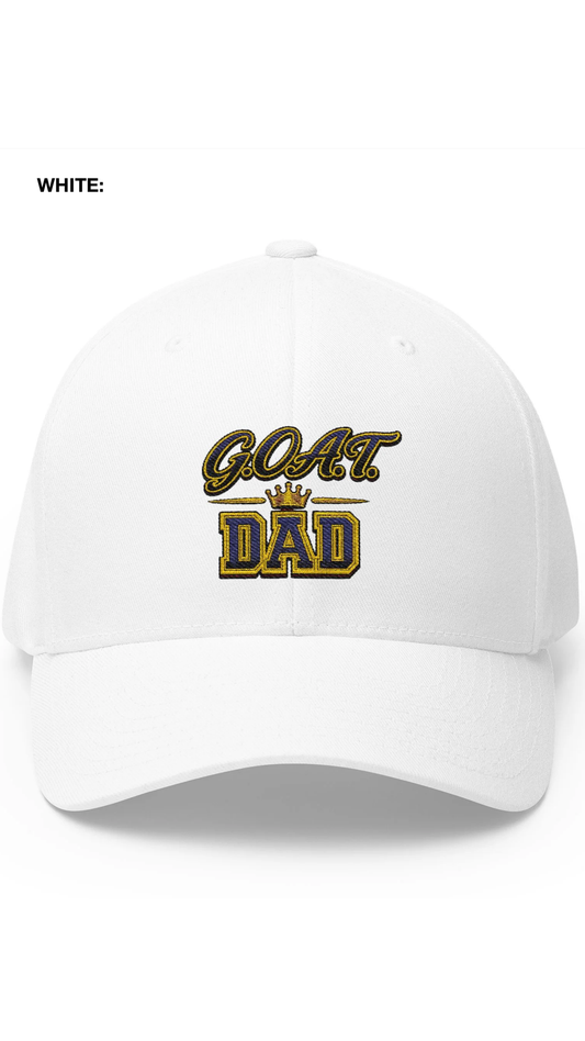GOAT Dad Embroidered Baseball Cap — Crowned Best Dad Gift