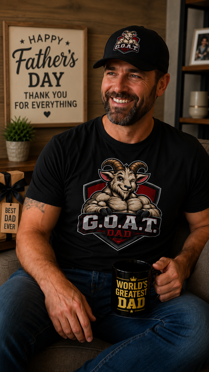 G.O.A.T. Dad T-Shirt — Funny Father’s Day Tee with Goat Mascot