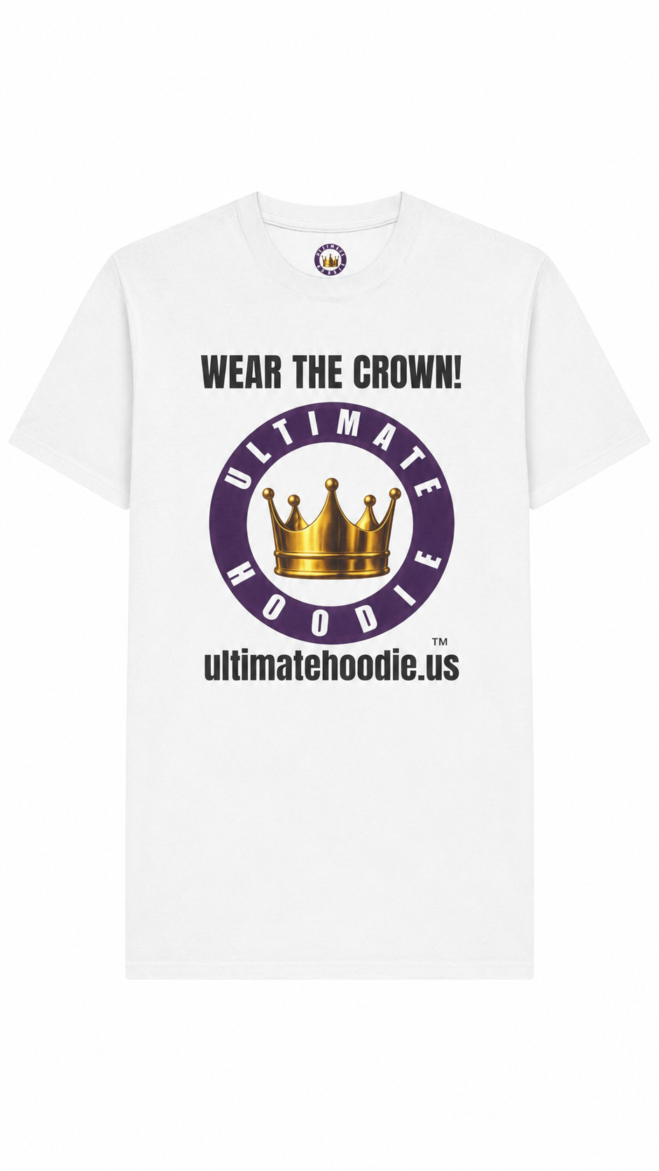 Ultimate Hoodie Crown Logo Tee with Website URL