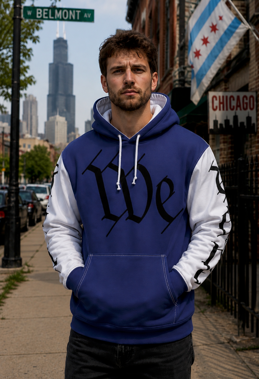 We The People Hoodie — Patriotic Constitution Script Pullover
