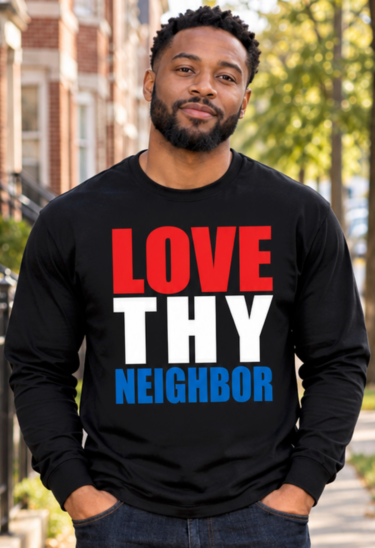 Unisex Ultra Cotton Long Sleeve Tee | LOVE THY NEIGHBOR