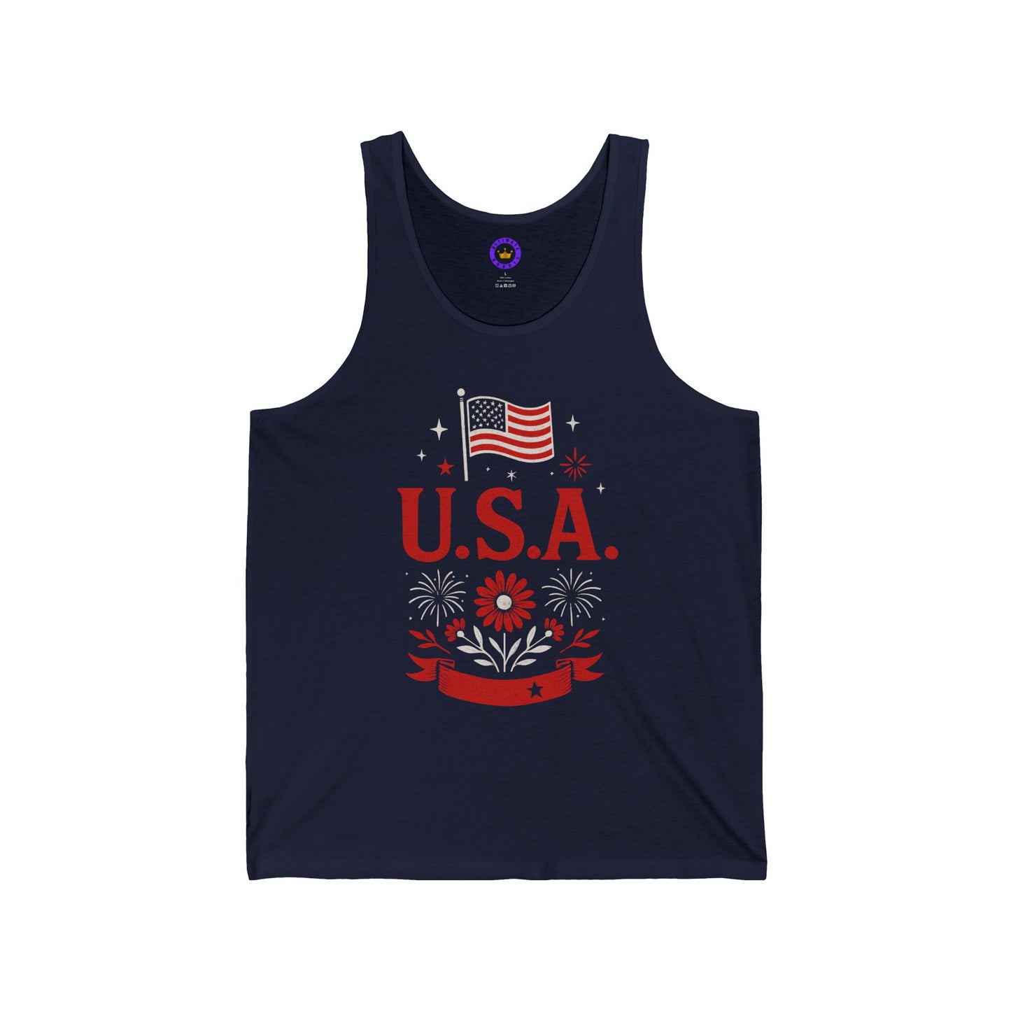 USA Flag Tank Top — Patriotic Fourth of July Sleeveless Shirt