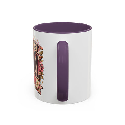 Greatest Mom Alive! - PURPLE Accent Coffee Mug | Floral Mother's Day Gift (11/15 oz)