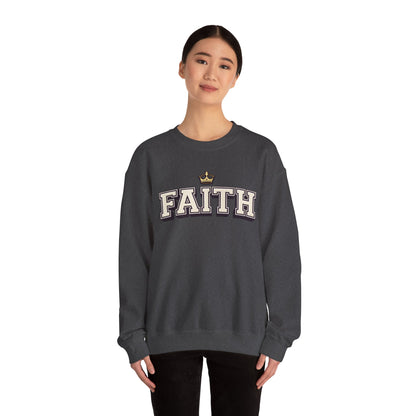 Faith Unisex Crewneck Sweatshirt | Classic Varsity Lettering Pullover