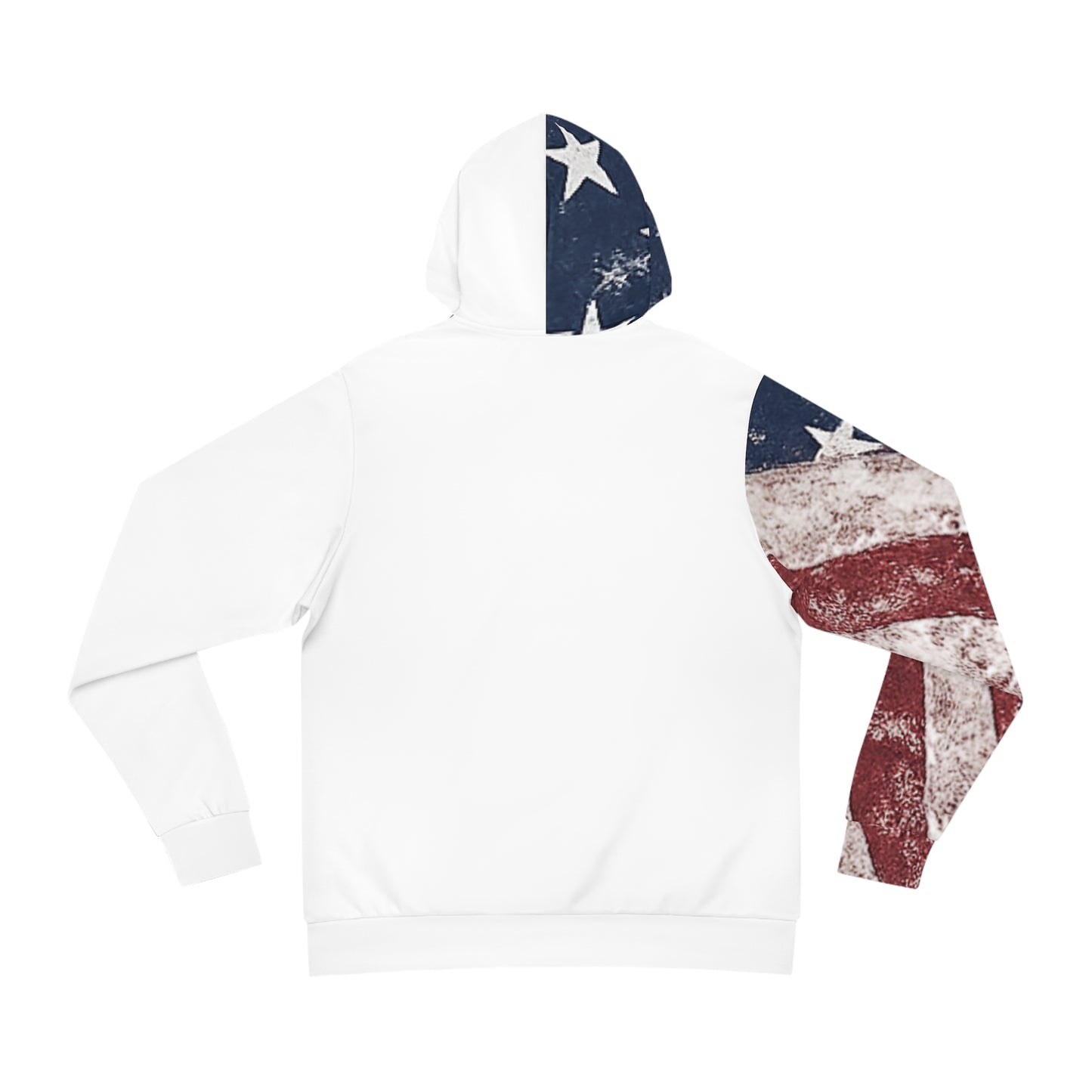 American Flag Split-Print Hoodie — Distressed Stars & Stripes AOP
