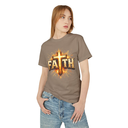 FAITH BREASTPLATE  | 100% COTTON HEAVYWEIGHT, DISTRESSED PRINT, FADED TONE TEE