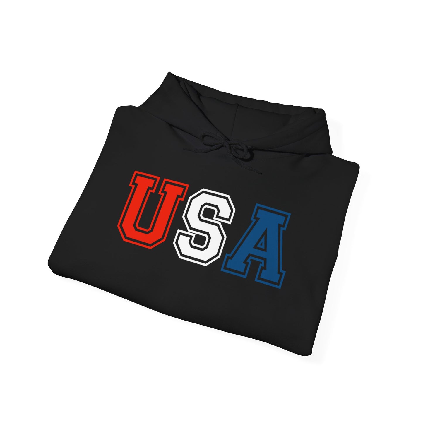 USA Hoodie, Unisex Sweatshirt for Independence Day, Patriotic Casual Wear, Gift for Veterans, Eco-Friendly Clothing