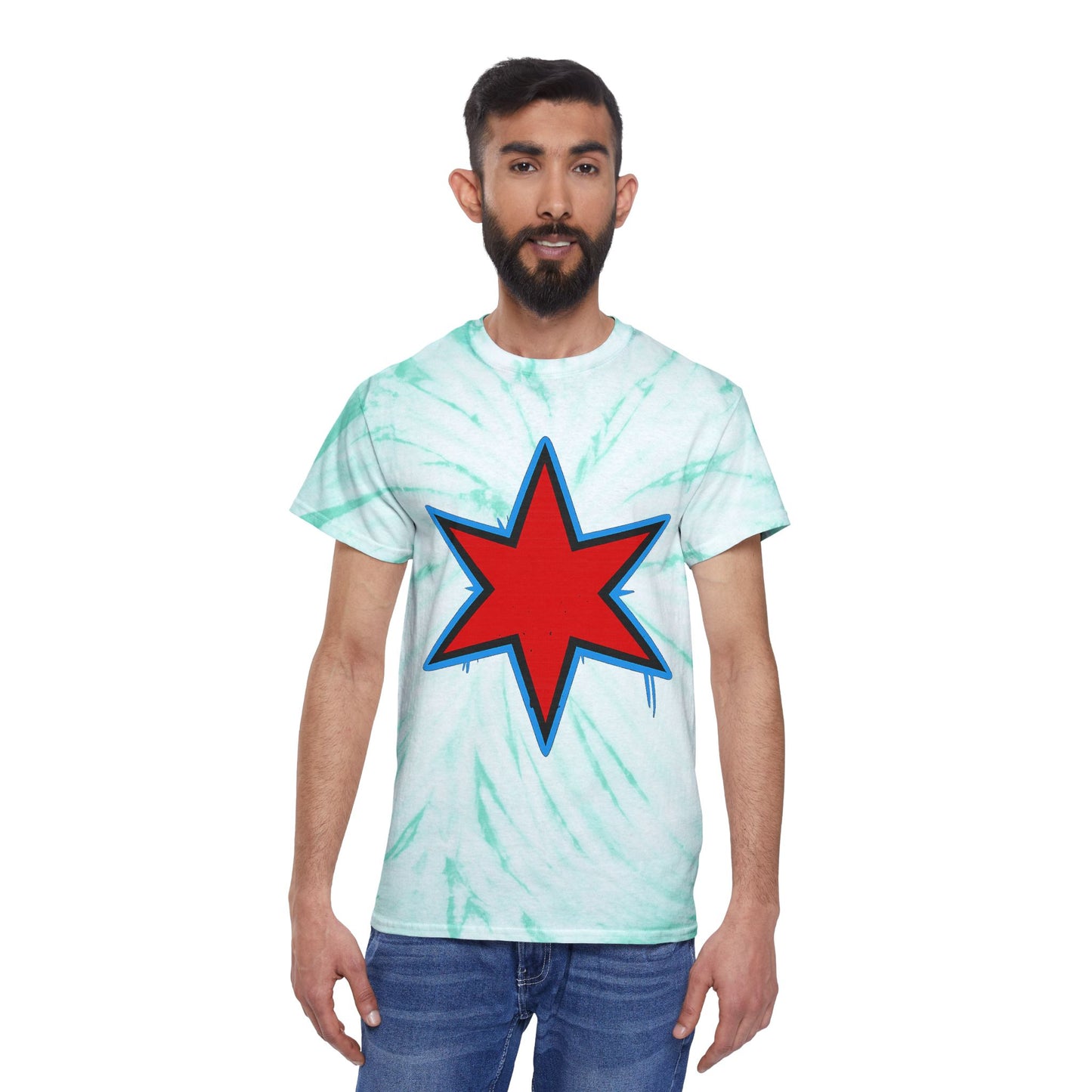 Grateful Star | Tie-Dye Chicago Star Tee | Graphic T‑Shirt