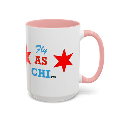 Fly As Chi Coffee Mug with Bold Typography, Perfect for Chicago Lovers, Unique Gift, Travel Mug, Fun Office Décor, Everyday Use