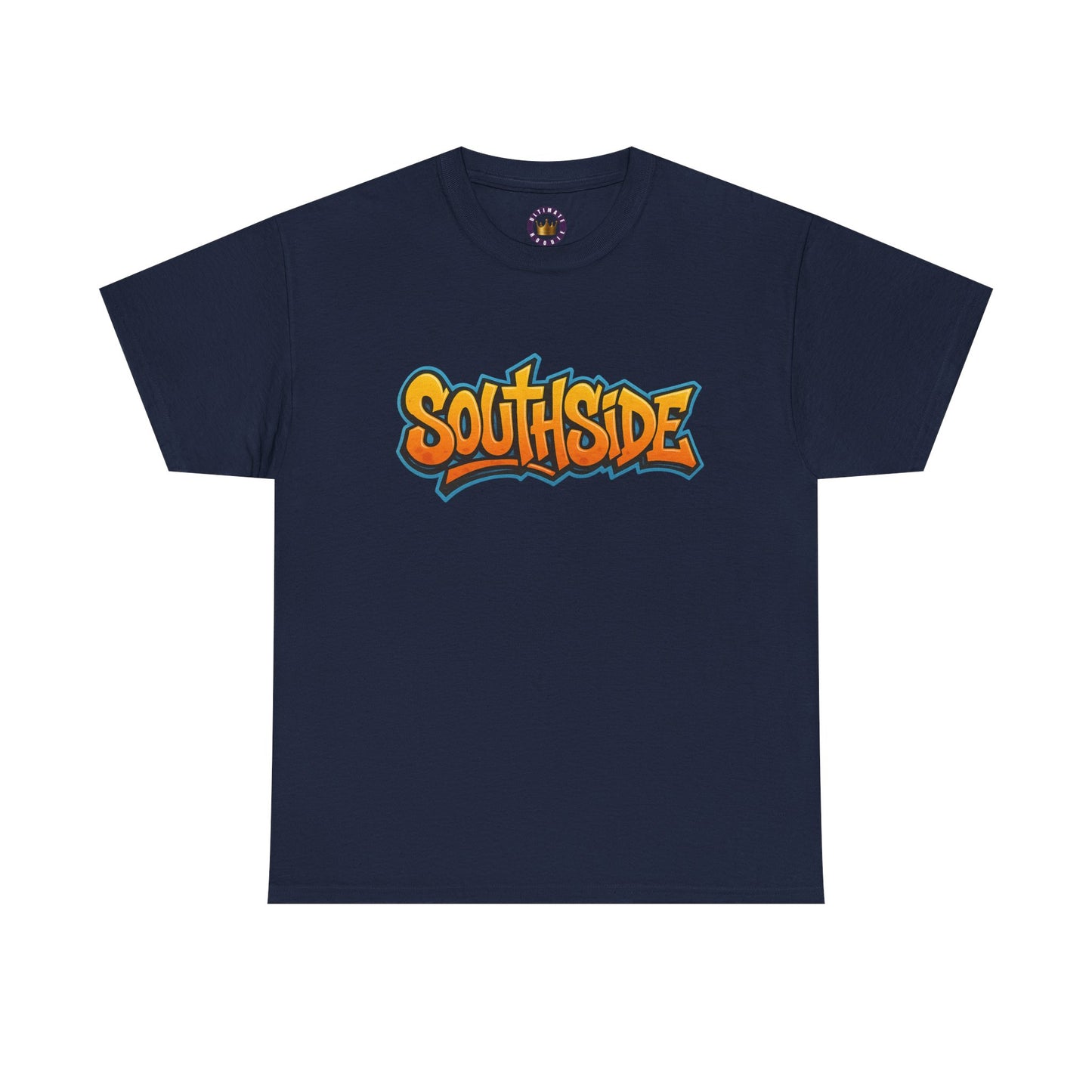 Southside Graffiti Tee — Urban Streetwear T-Shirt with Bold Orange Logo