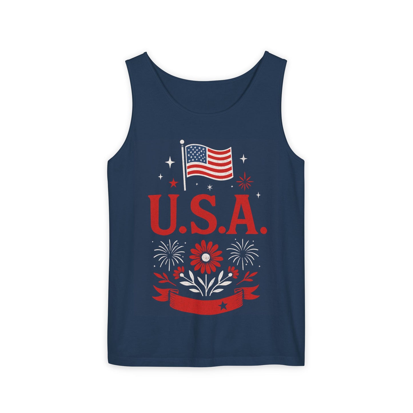 U.S.A Tank Top, USA Independence Day Wear, Summer BBQ Outfit, Unisex Casual Tank, Fourth of July Apparel