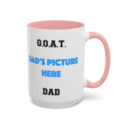 G.O.A.T. Dad Coffee Mug - Personalized Gift for Father's Day, Birthday, Coffee Lovers, Funny Dad Mug, Custom Photo Mug