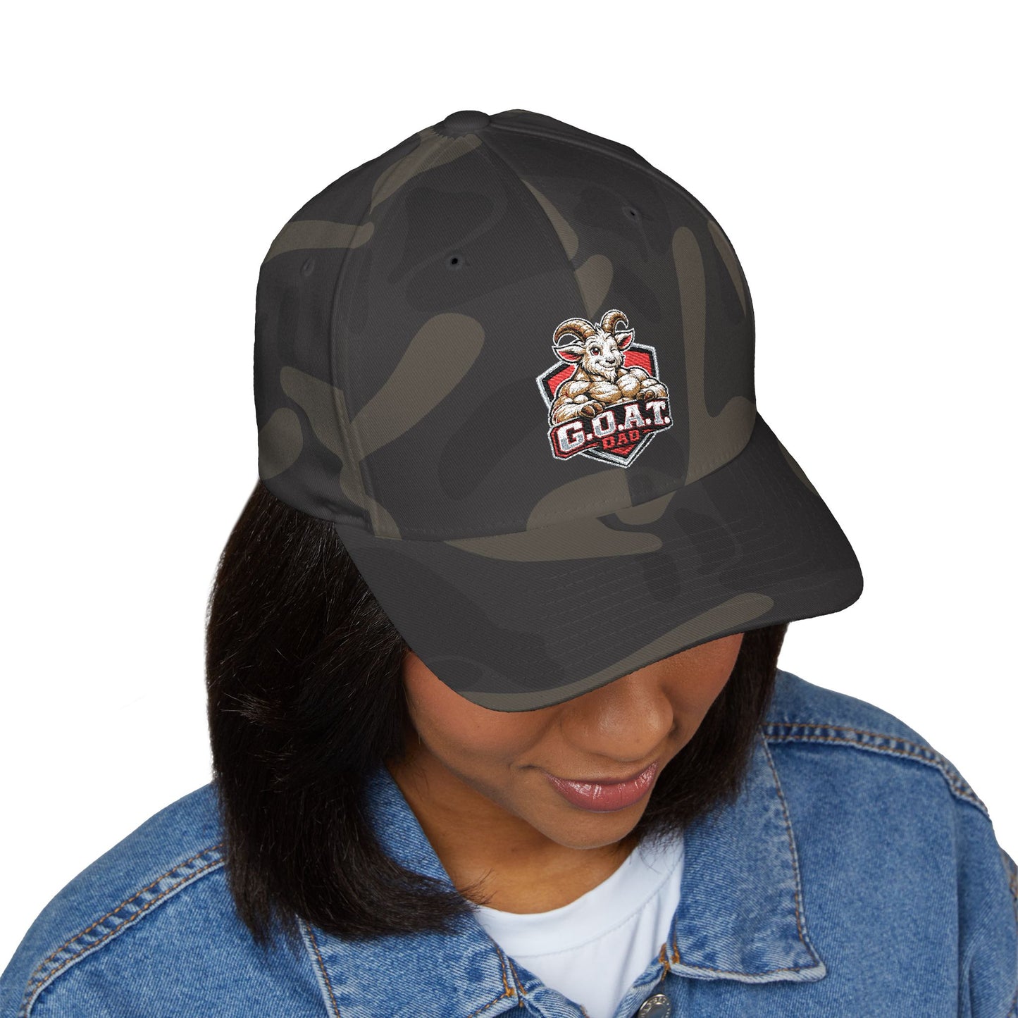 GOAT DAD Embroidered Cap — Classic Structured Baseball Hat