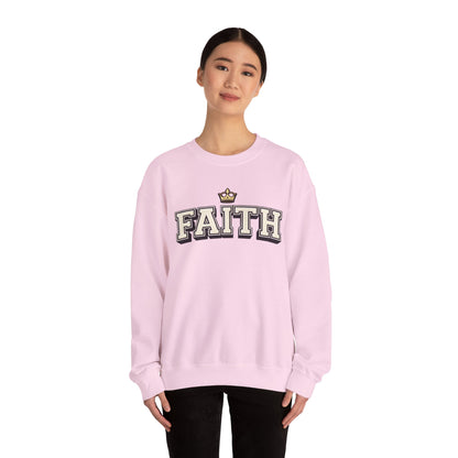 Faith Unisex Crewneck Sweatshirt | Classic Varsity Lettering Pullover
