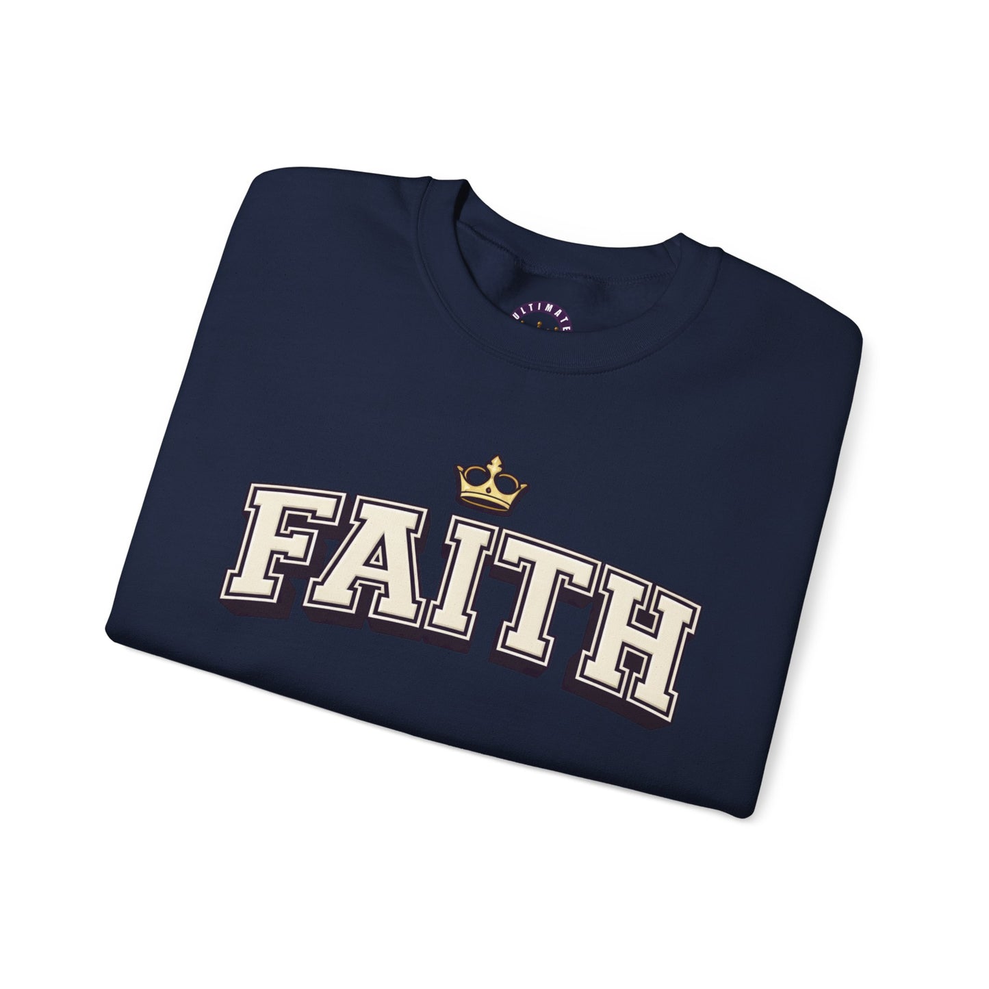 Faith Unisex Crewneck Sweatshirt | Classic Varsity Lettering Pullover