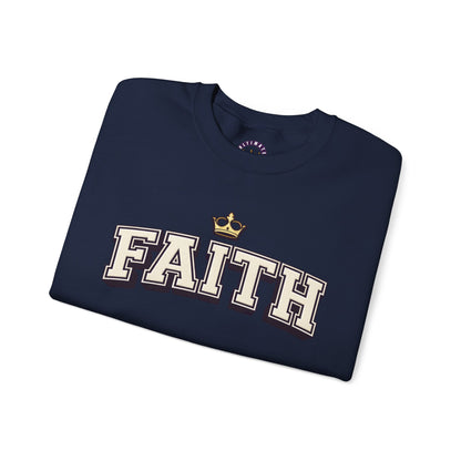Faith Unisex Crewneck Sweatshirt | Classic Varsity Lettering Pullover