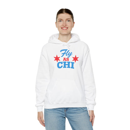 Fly As Chi Hoodie | Windy City Sweatshirt, Illinois Pride Pullover, Chicago Flag Apparel, Gift for Chicagoan