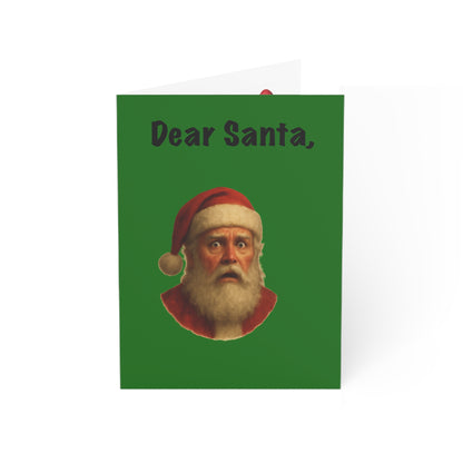 Dear Santa Vintage Portrait Greeting Card | Christmas Holiday Card
