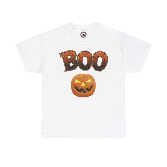 Halloween Boo T-Shirt | Spooky Season Heavy Cotton Tee, Cute Ghost Fall Apparel, Unisex Trick or Treat Top, Pumpkin Patch Outfit