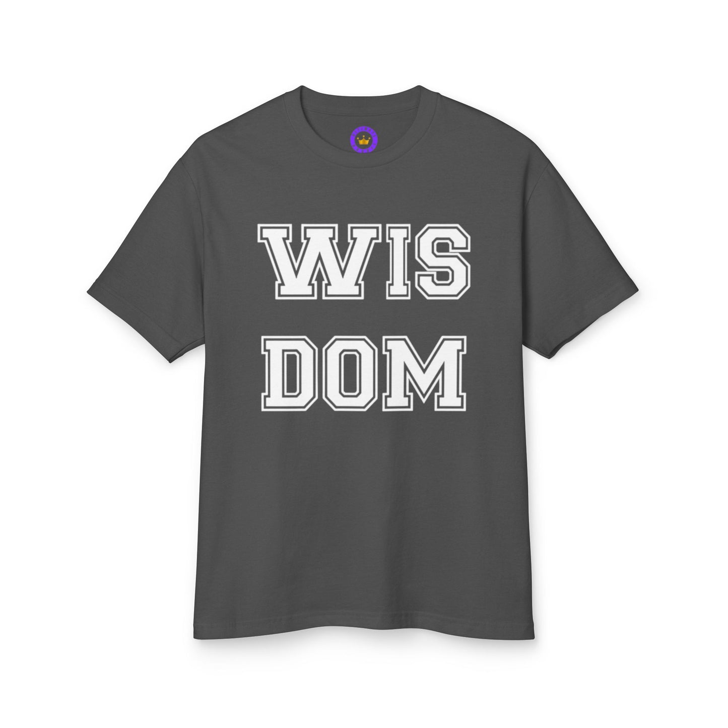 Wisdom Graphic Tee — Vintage Collegiate Lettering Cotton T‑Shirt