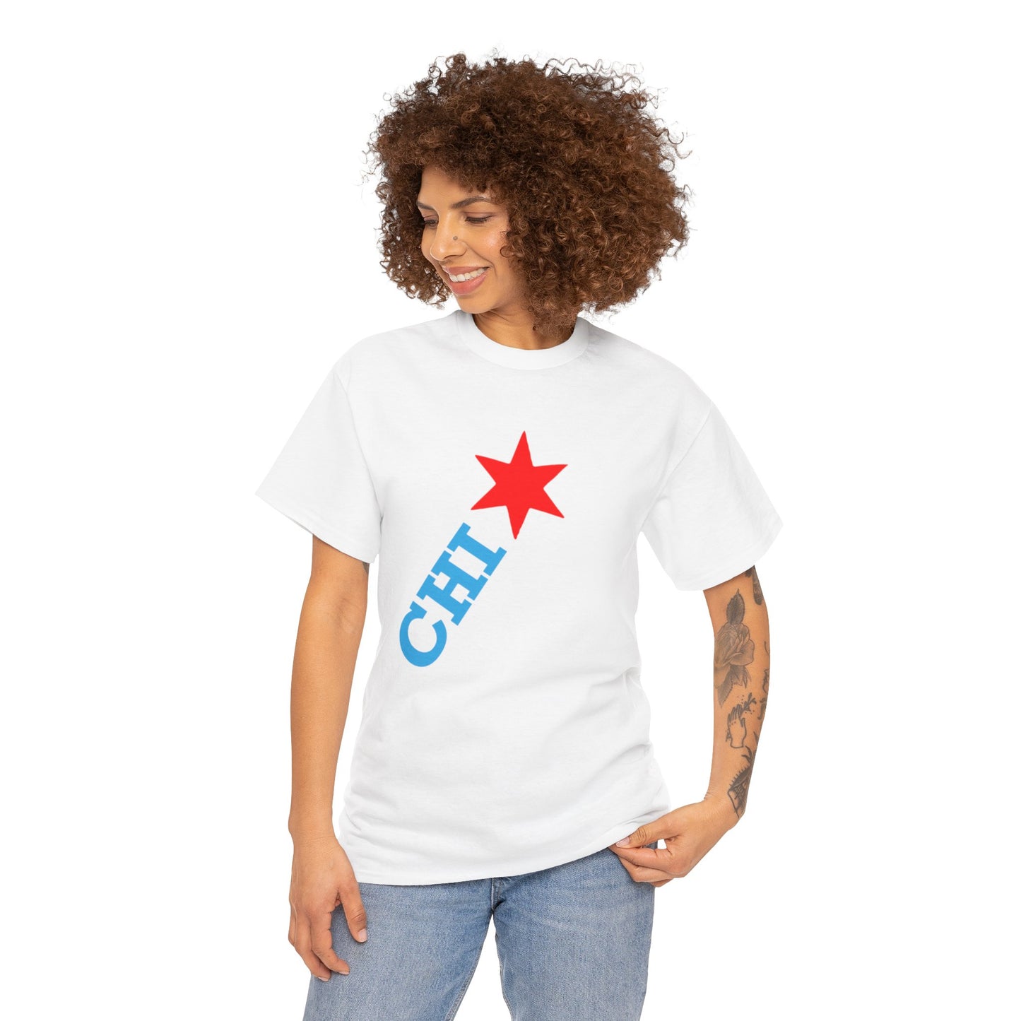 CHI Star T‑Shirt | Chicago  Diagonal Red Star & Tee