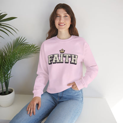 Faith Unisex Crewneck Sweatshirt | Classic Varsity Lettering Pullover