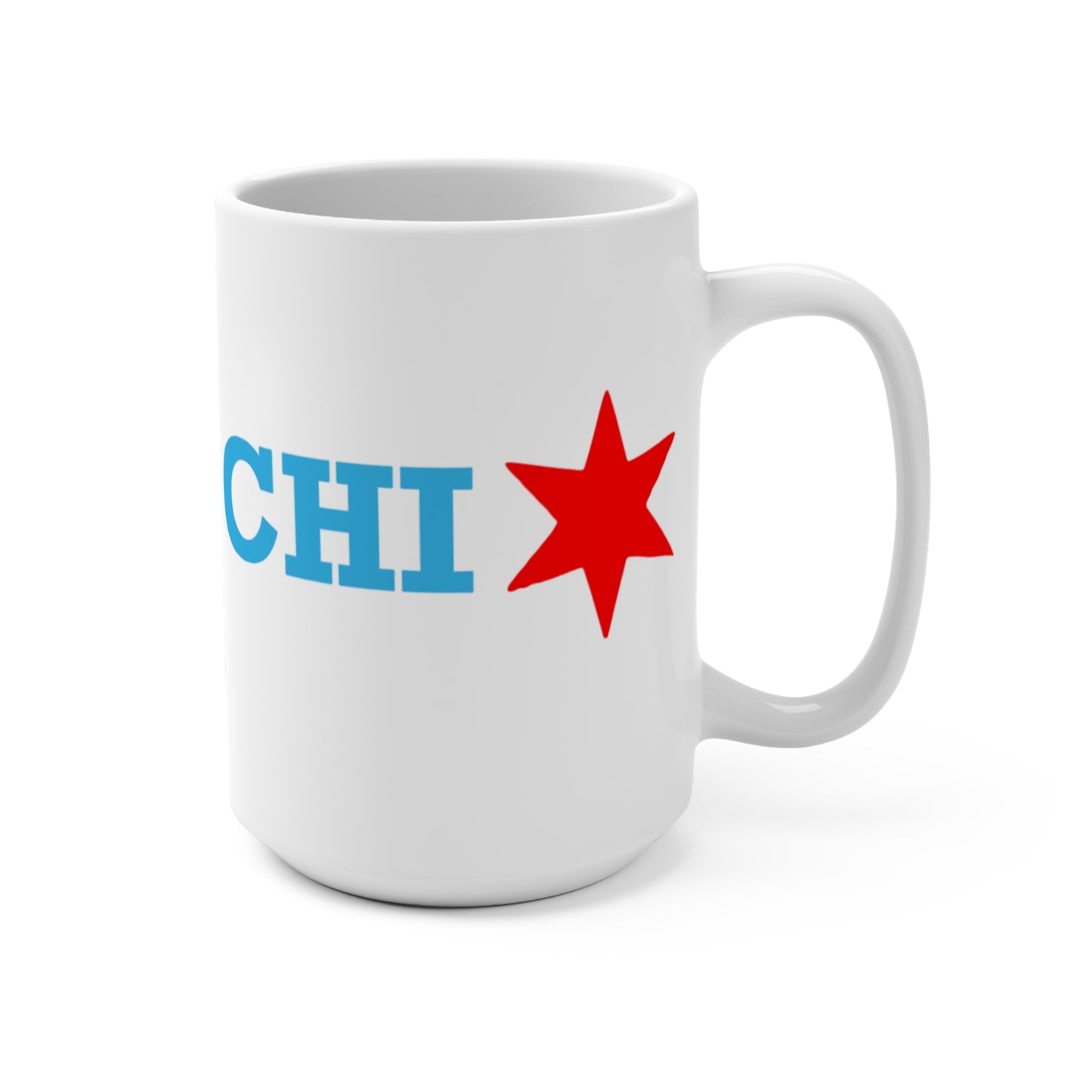 CHI Star Vintage Mug - 15oz Coffee Cup, Gift for Chicago Lovers, Personalized Travel Mug, Fun Retro Coffee Mug