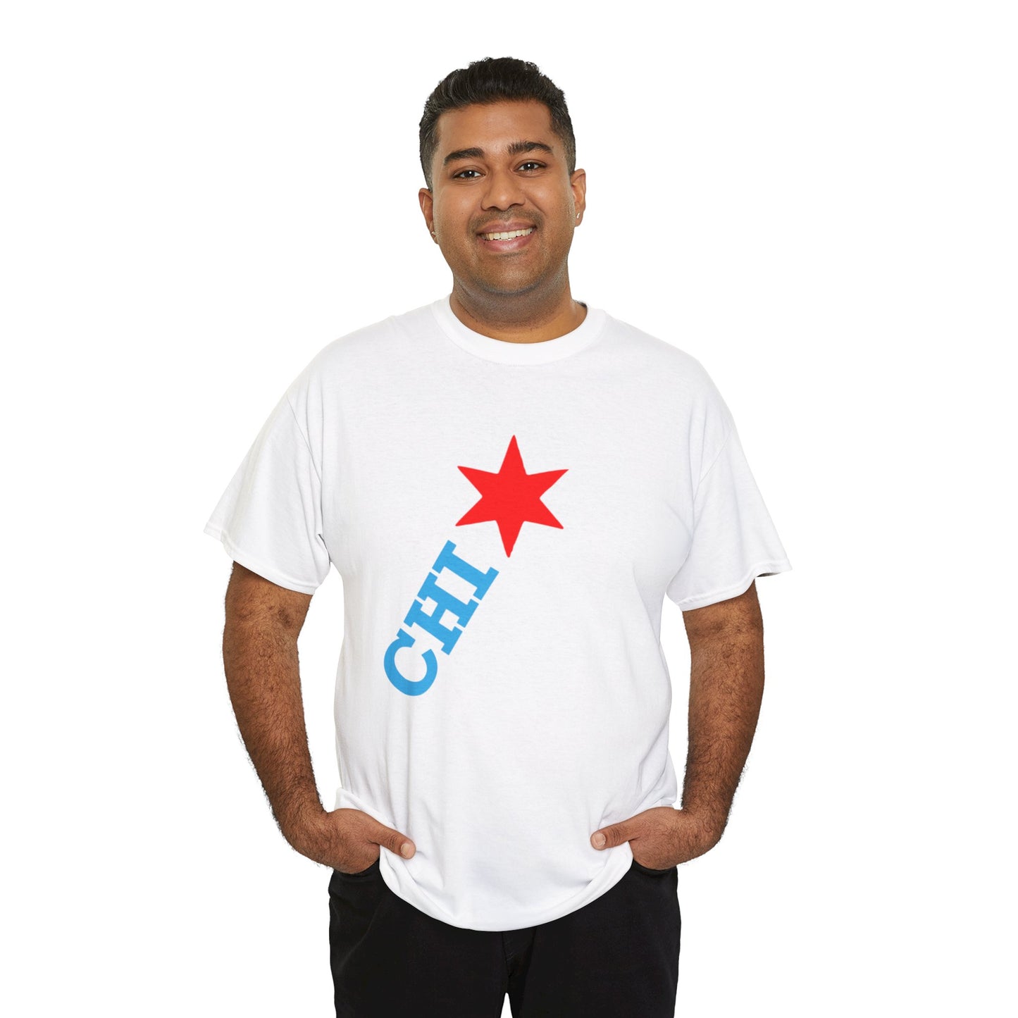 CHI Star T‑Shirt | Chicago  Diagonal Red Star & Tee