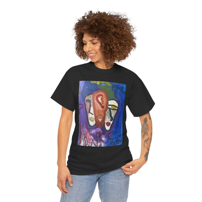 Premium Thee Shirt | Abstract Face Art T-Shirt | Colorful Modern Expressionist Tee