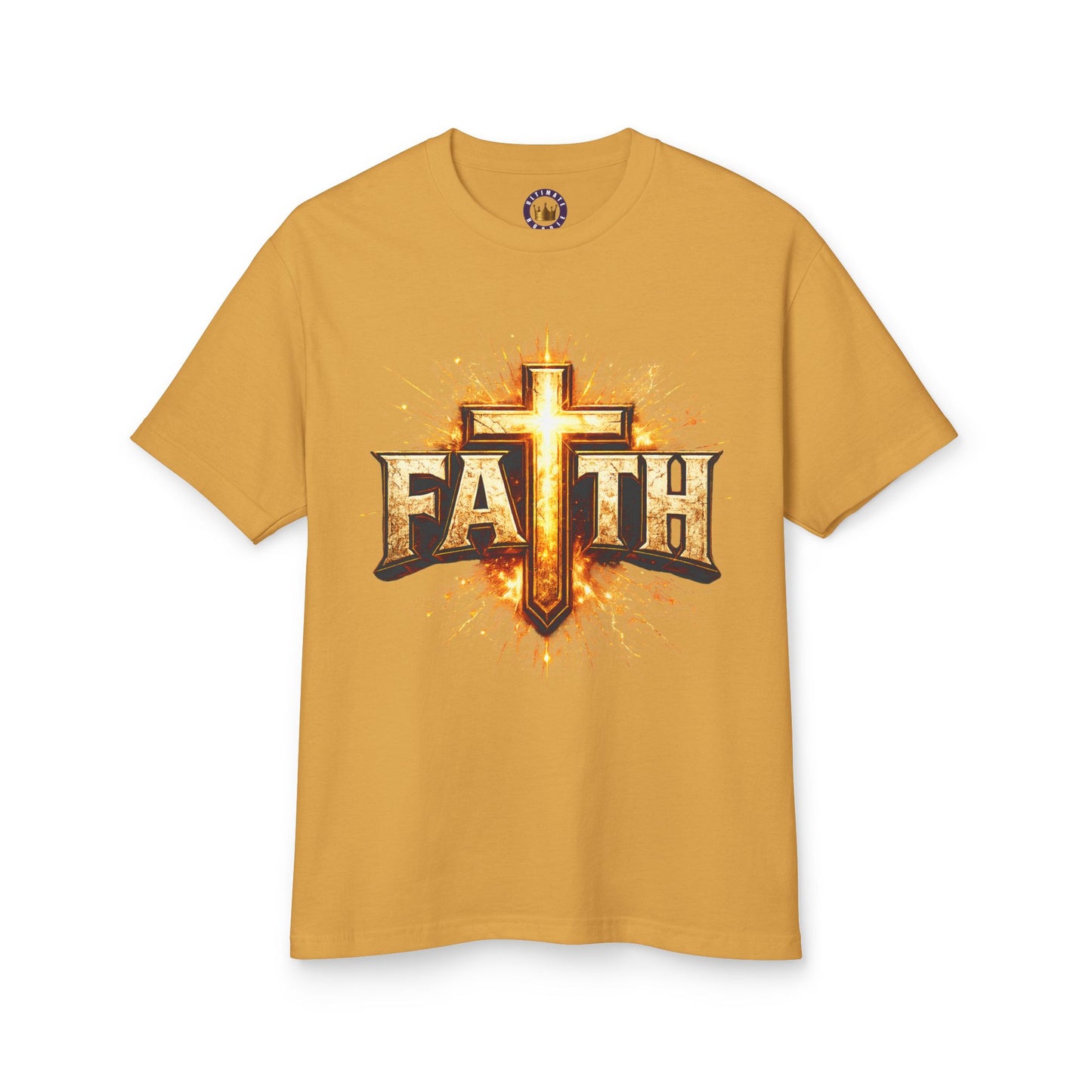 FAITH BREASTPLATE  | 100% COTTON HEAVYWEIGHT, DISTRESSED PRINT, FADED TONE TEE
