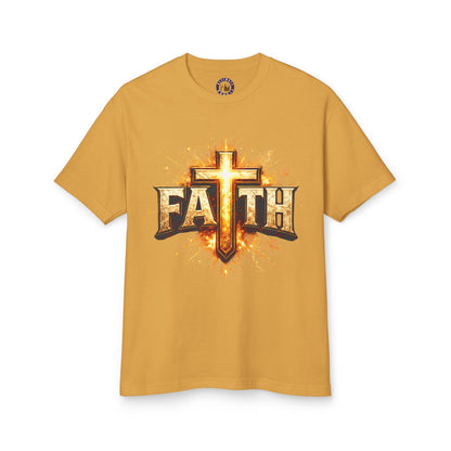 FAITH BREASTPLATE  | 100% COTTON HEAVYWEIGHT, DISTRESSED PRINT, FADED TONE TEE