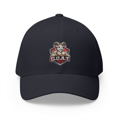 GOAT DAD Embroidered Cap — Classic Structured Baseball Hat