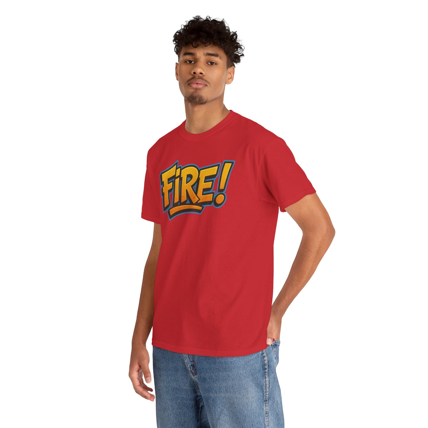 Fire! | Graphic Tee — Bold Retro Text Streetwear T‑Shirt
