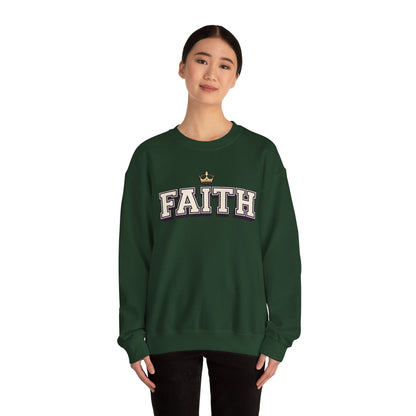 Faith Unisex Crewneck Sweatshirt | Classic Varsity Lettering Pullover