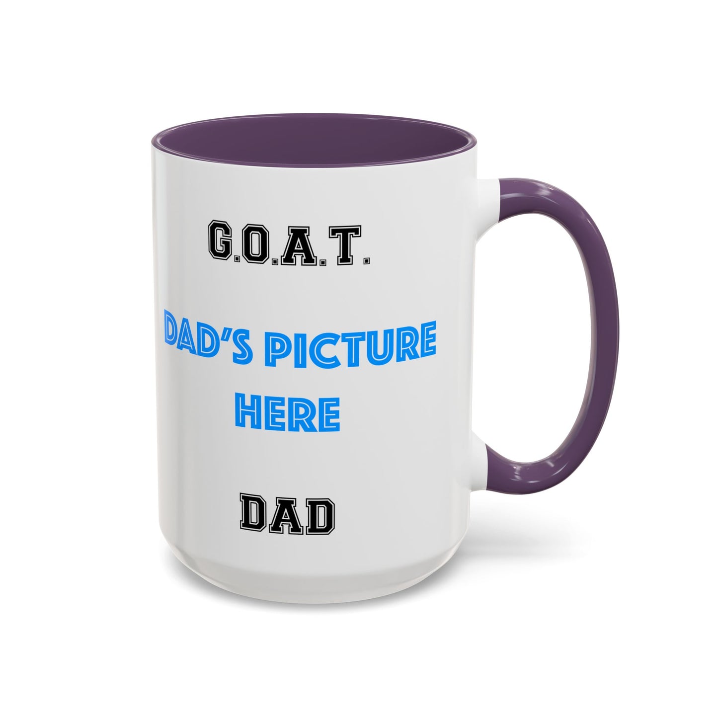 G.O.A.T. Dad Coffee Mug - Personalized Gift for Father's Day, Birthday, Coffee Lovers, Funny Dad Mug, Custom Photo Mug