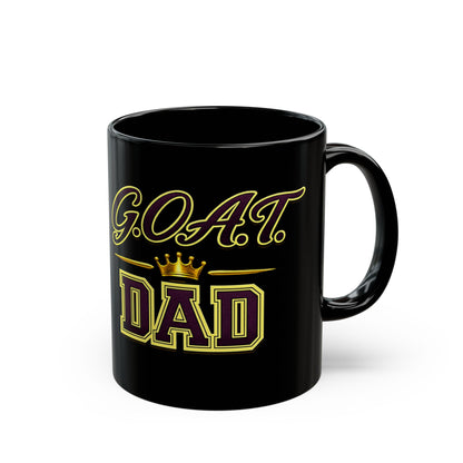 G.O.A.T. Dad Black Mug — World's Best Dad Coffee Cup (11oz/15oz)