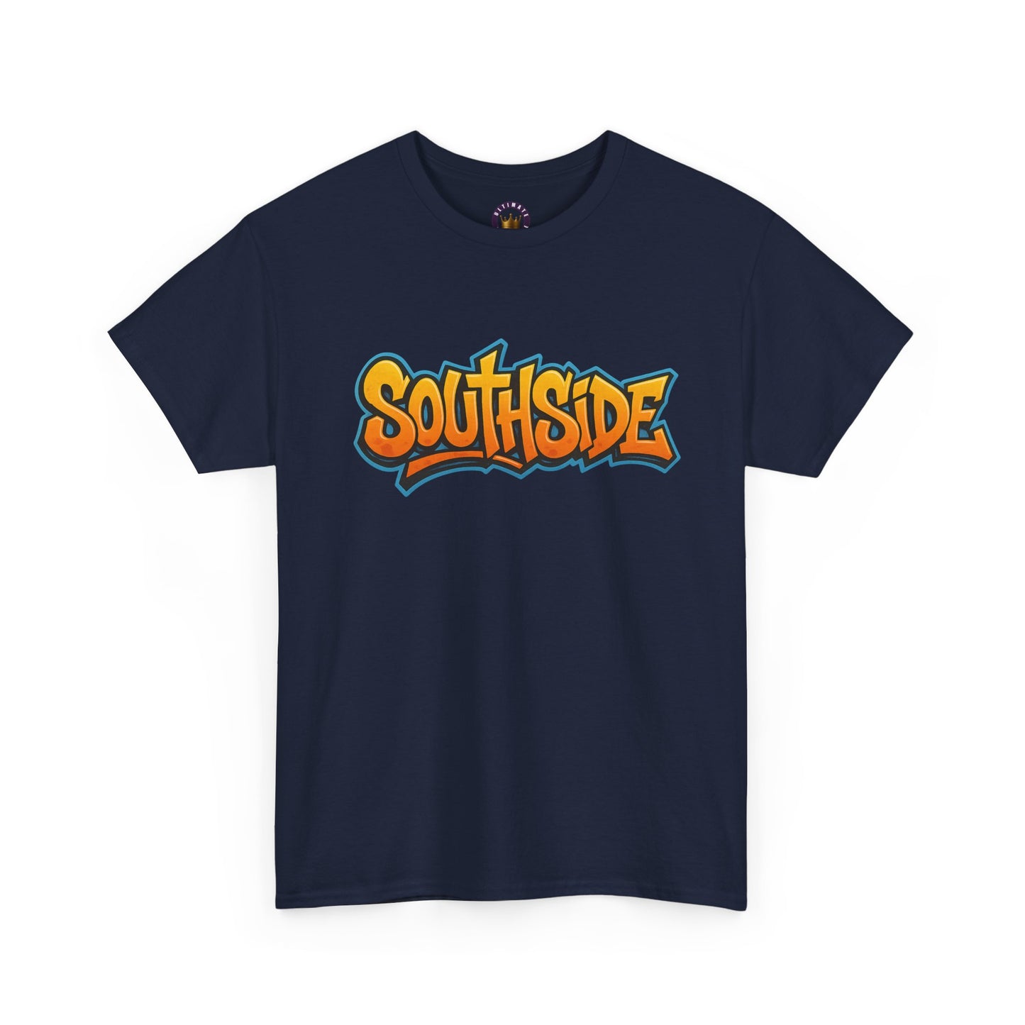Southside Graffiti Tee — Urban Streetwear T-Shirt with Bold Orange Logo