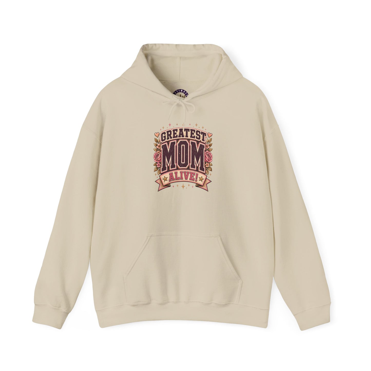 Greatest Mom Alive! Hoodie | Sand Floral Mother's Day Sweatshirt Gift