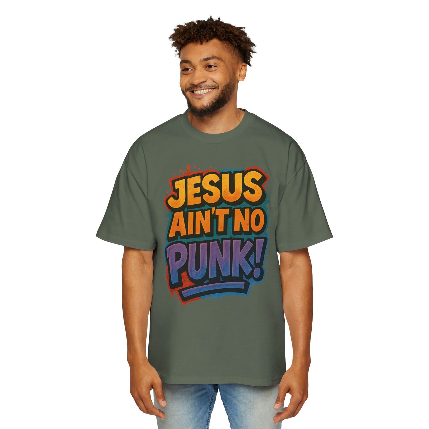 Jesus Ain't No Punk! Tee, Graphic Tee for Men, Streetwear, Casual Wear, Christian Apparel, Gift for Him