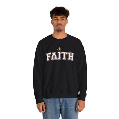 Faith Unisex Crewneck Sweatshirt | Classic Varsity Lettering Pullover