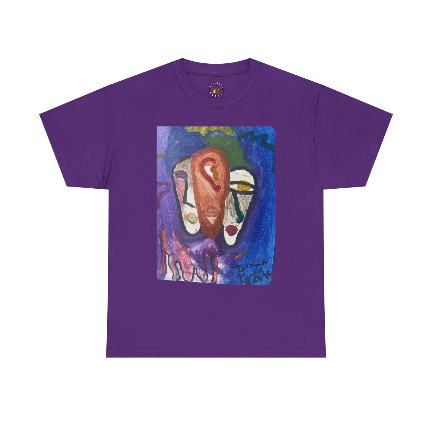 Premium Thee Shirt | Abstract Face Art T-Shirt | Colorful Modern Expressionist Tee