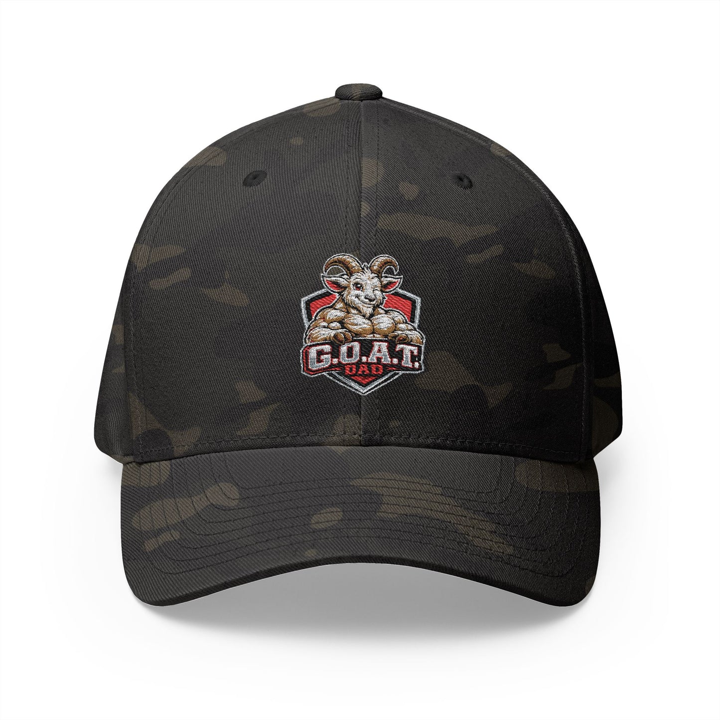 GOAT DAD Embroidered Cap — Classic Structured Baseball Hat