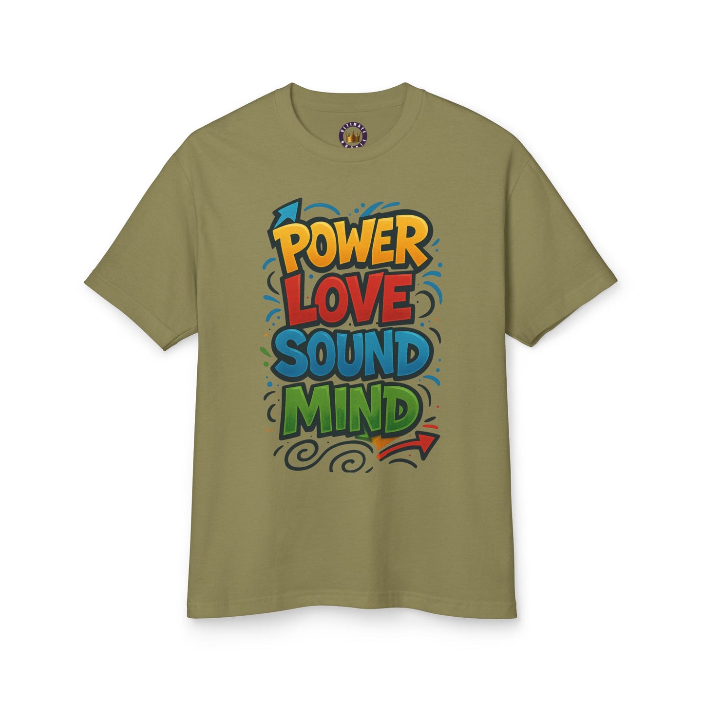 Power Love Sound Mind T-Shirt | Retro Colorful Graphic Tee