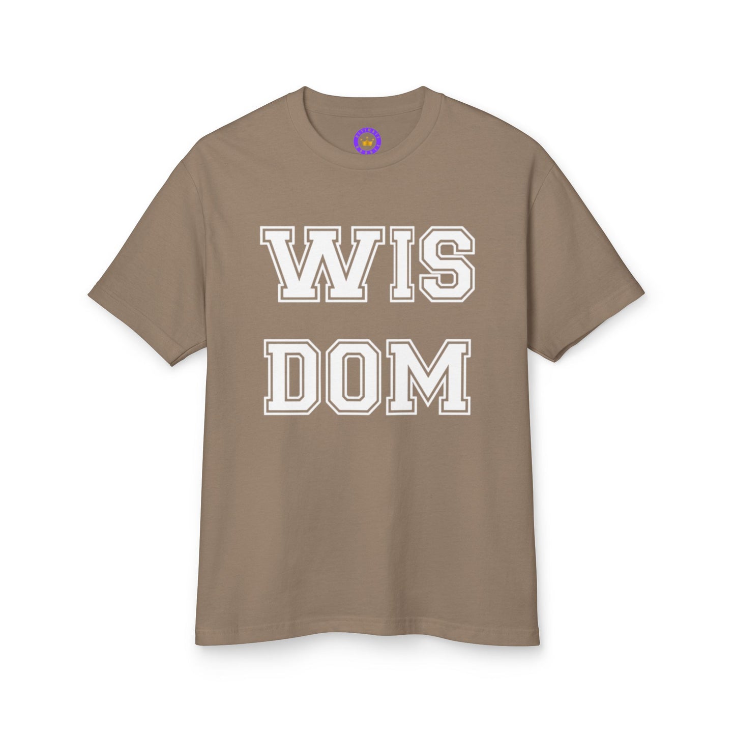 Wisdom Graphic Tee — Vintage Collegiate Lettering Cotton T‑Shirt